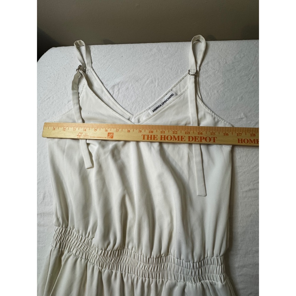 Amanda Uprichard Ivory White Cargo Jumpsuit V-Neck Sleeveless XS - Picture 11 of 13